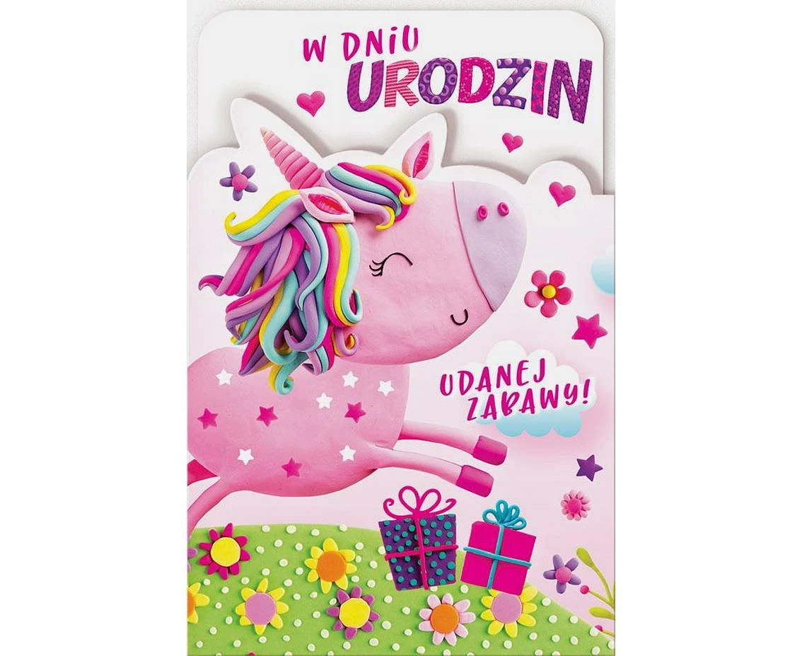 Harmony Card with Coloring Book, Birthday, Rhinoceros, 11,5x16,5 cm